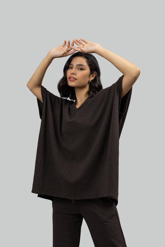 Relaxed Mocha Kaftan Hoodie