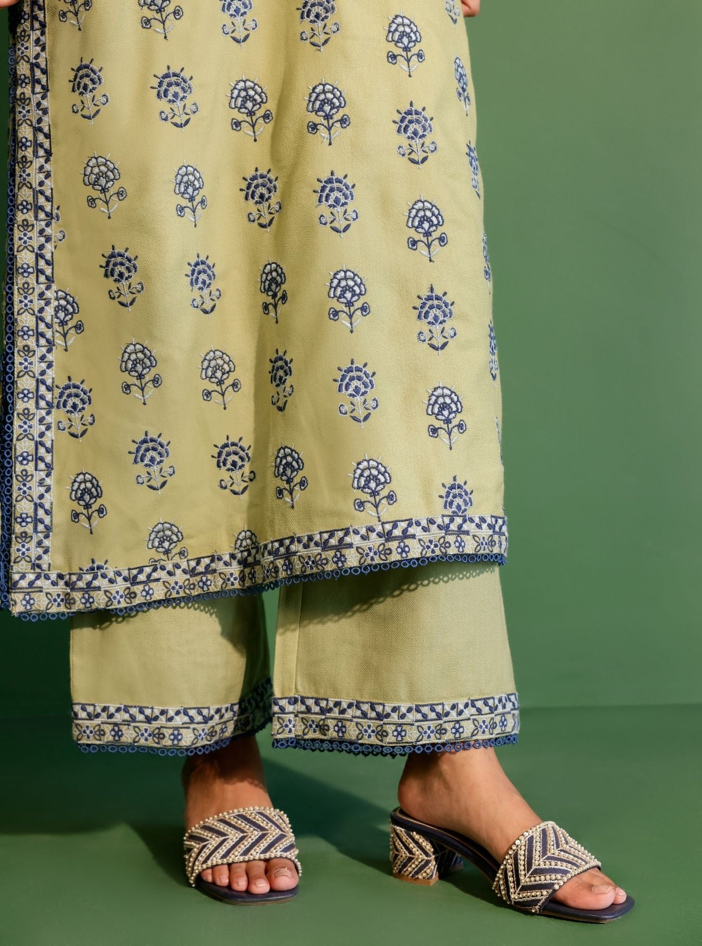 Harlow Wool Green Kurta Set