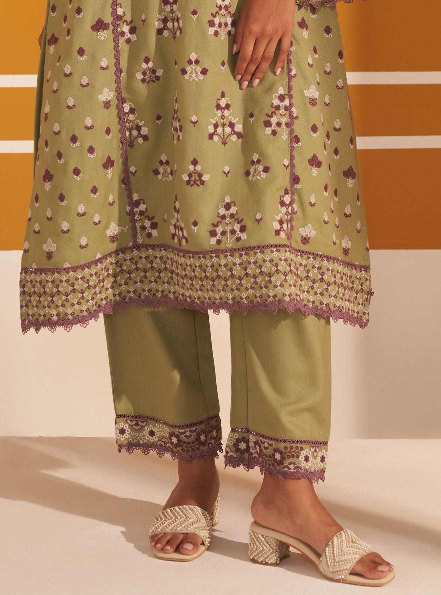 Marlow Wool Green Kurta Set