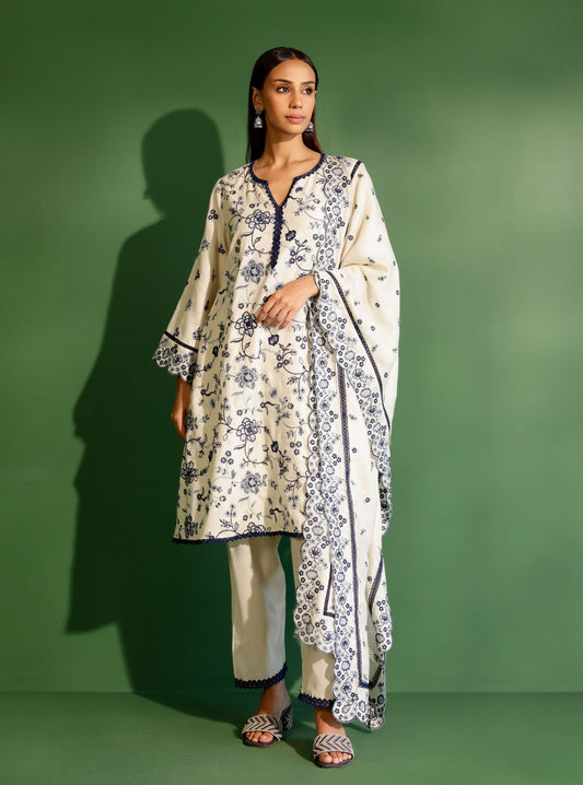 Juno Wool Off White Kurta Set