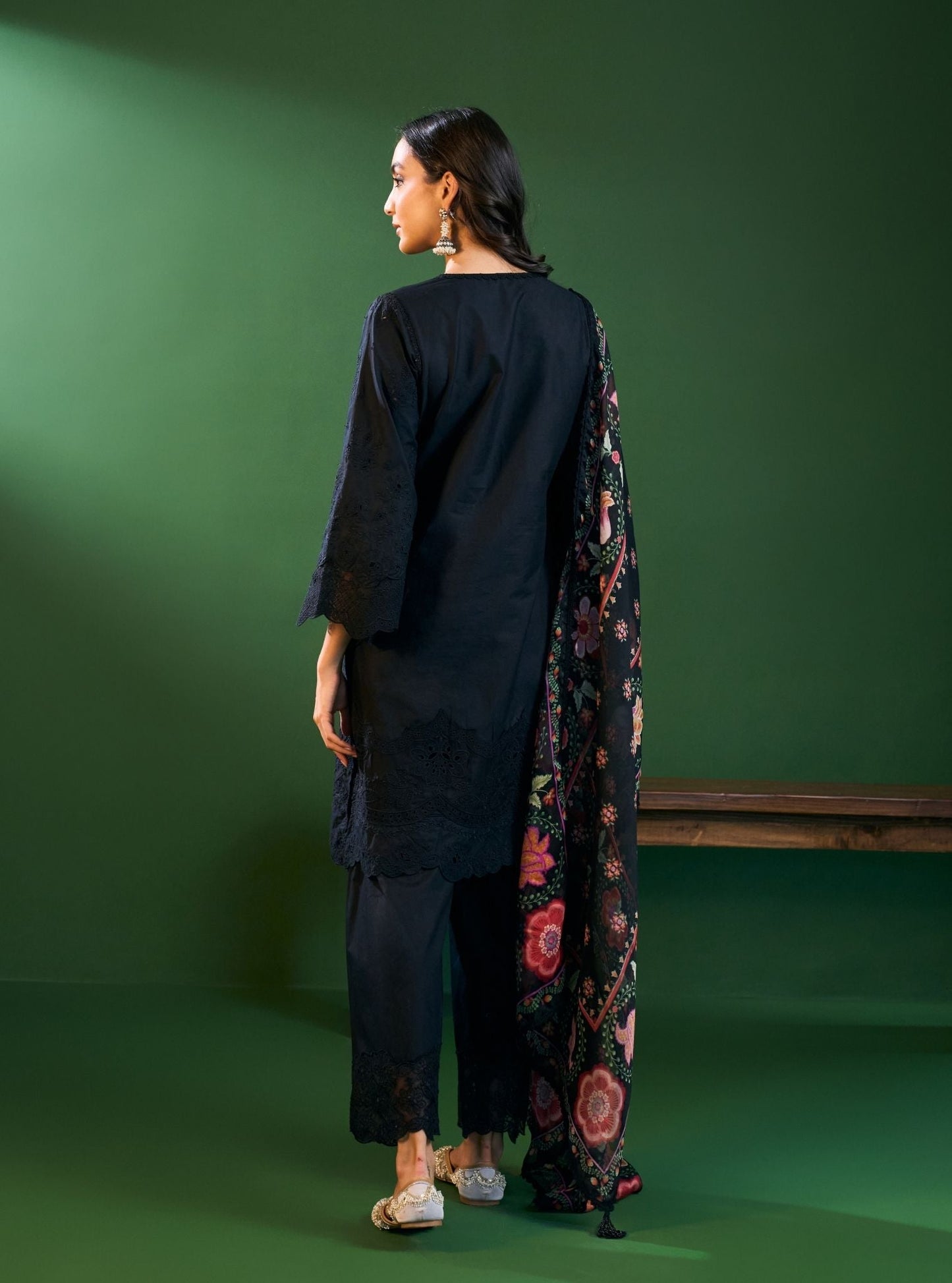 Riva Supima Cotton Black Kurta Set