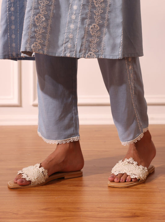 Zeba Off white Vegan Flats