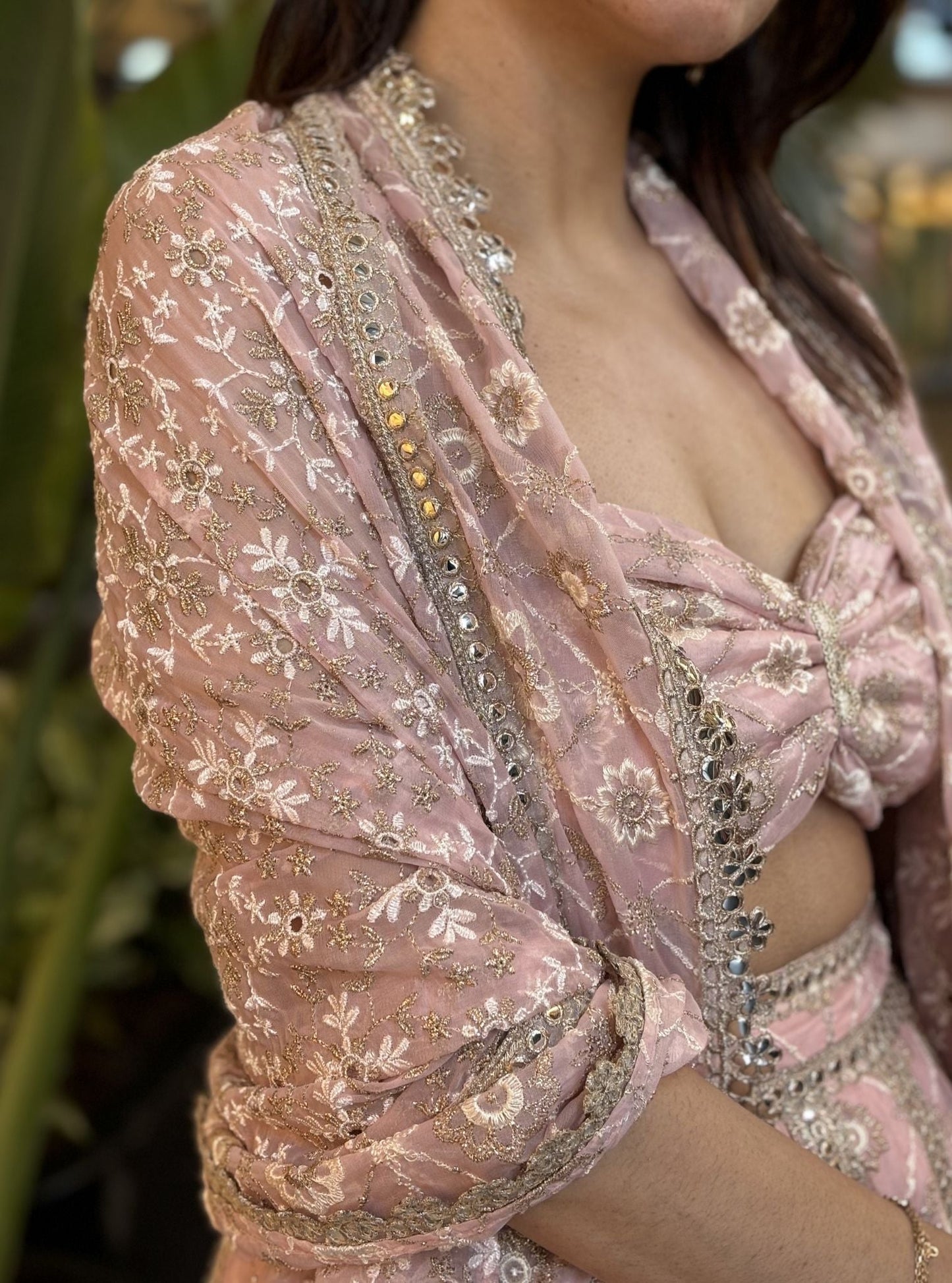 Antona Organza Pink Lehenga