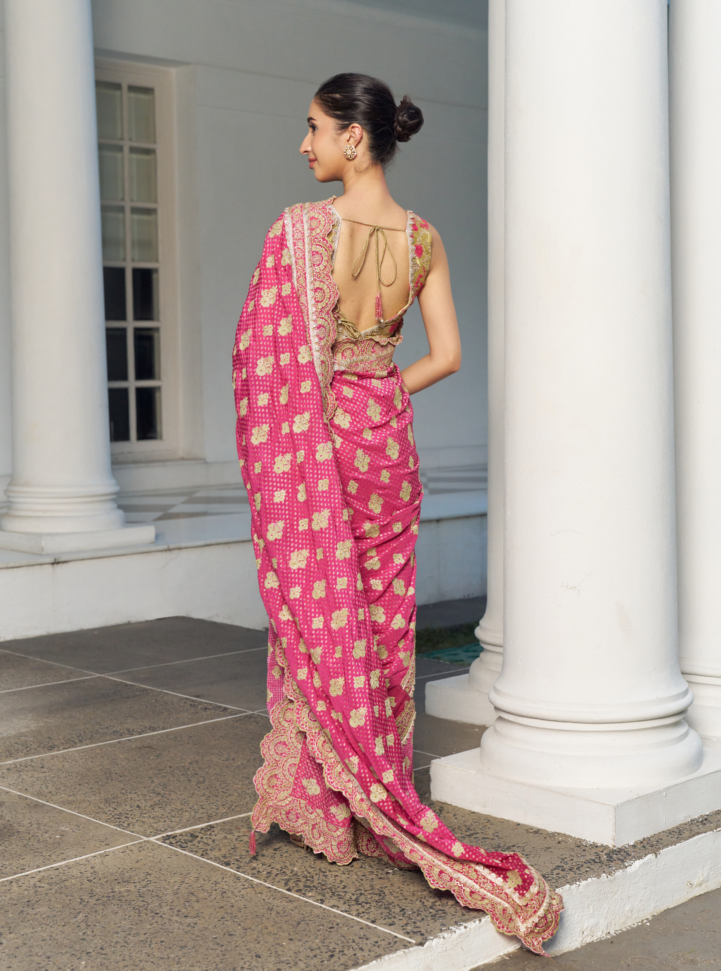 Taani Banarsi Fuschia Saree