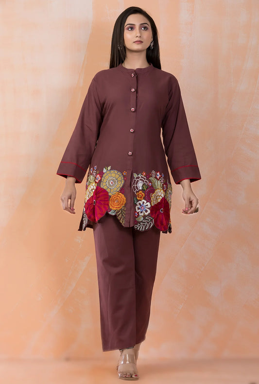 Embroidered Cotton Co-ord Set