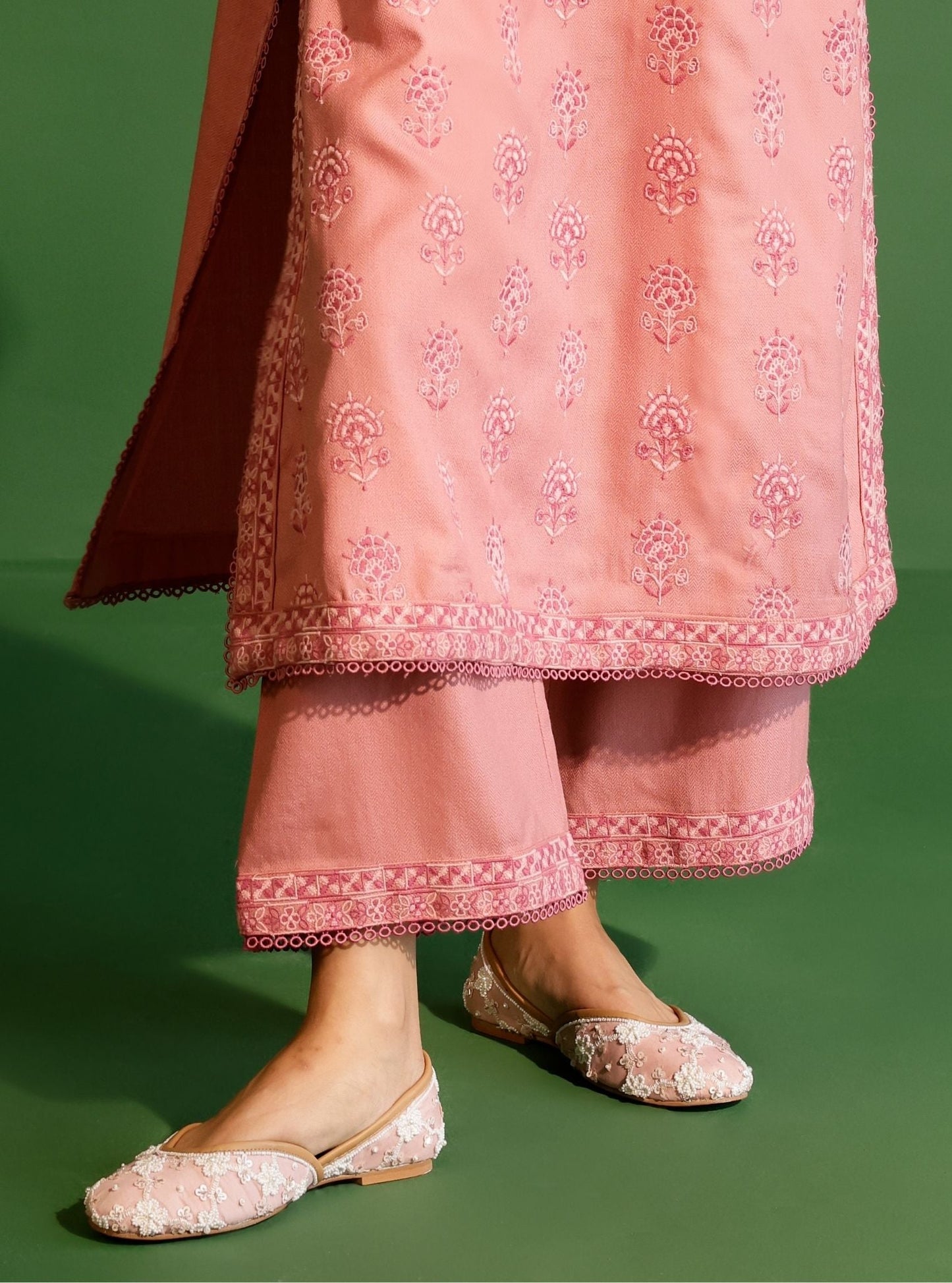 Harlow Wool Pink Kurta Set