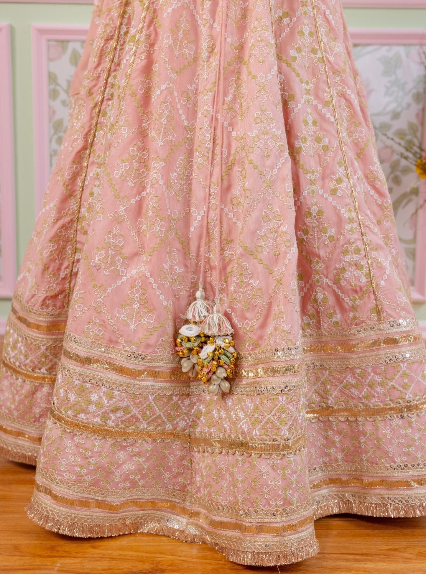 Anton Bemberg Silk Pink Lehenga