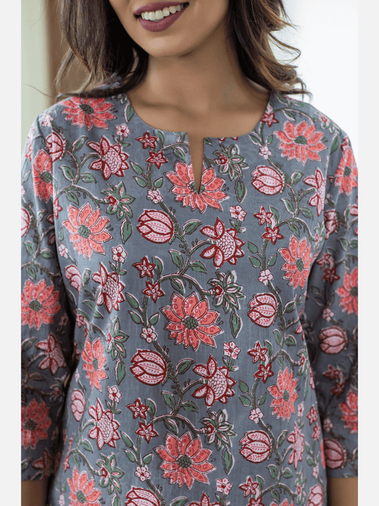 Pure Cotton Pink Grey Loungewear