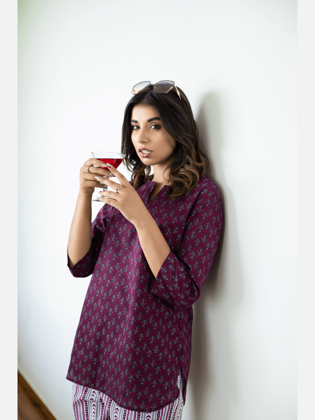 Wine Cotton Loungewear