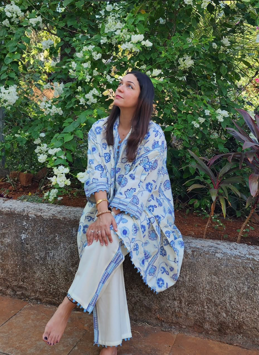 Ashby Wool White Kurta Set