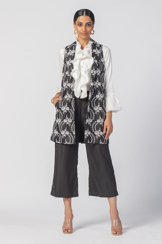 Mulmul Wool Tiare Black Pant