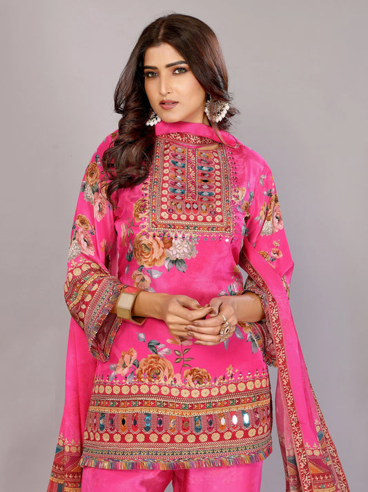 Fuchsia Hot Pink Sharara Set
