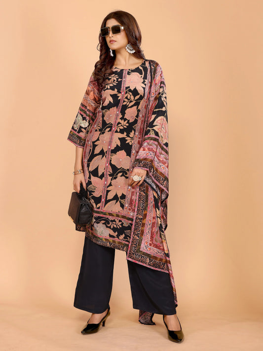 Midnight Rose Printed Suit Set
