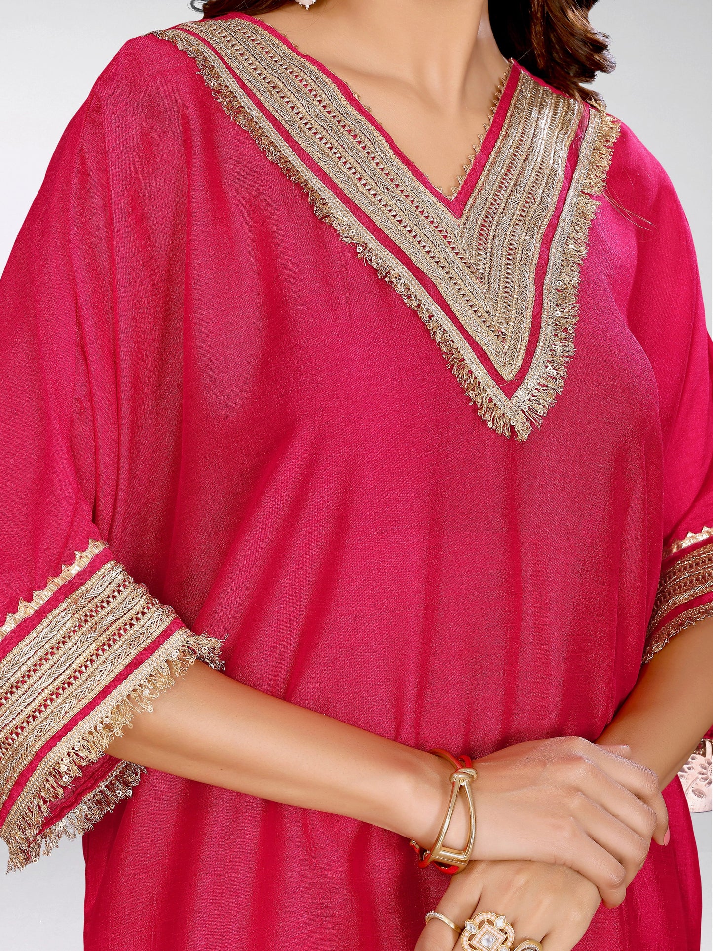 Crumble Pink Kaftan Set