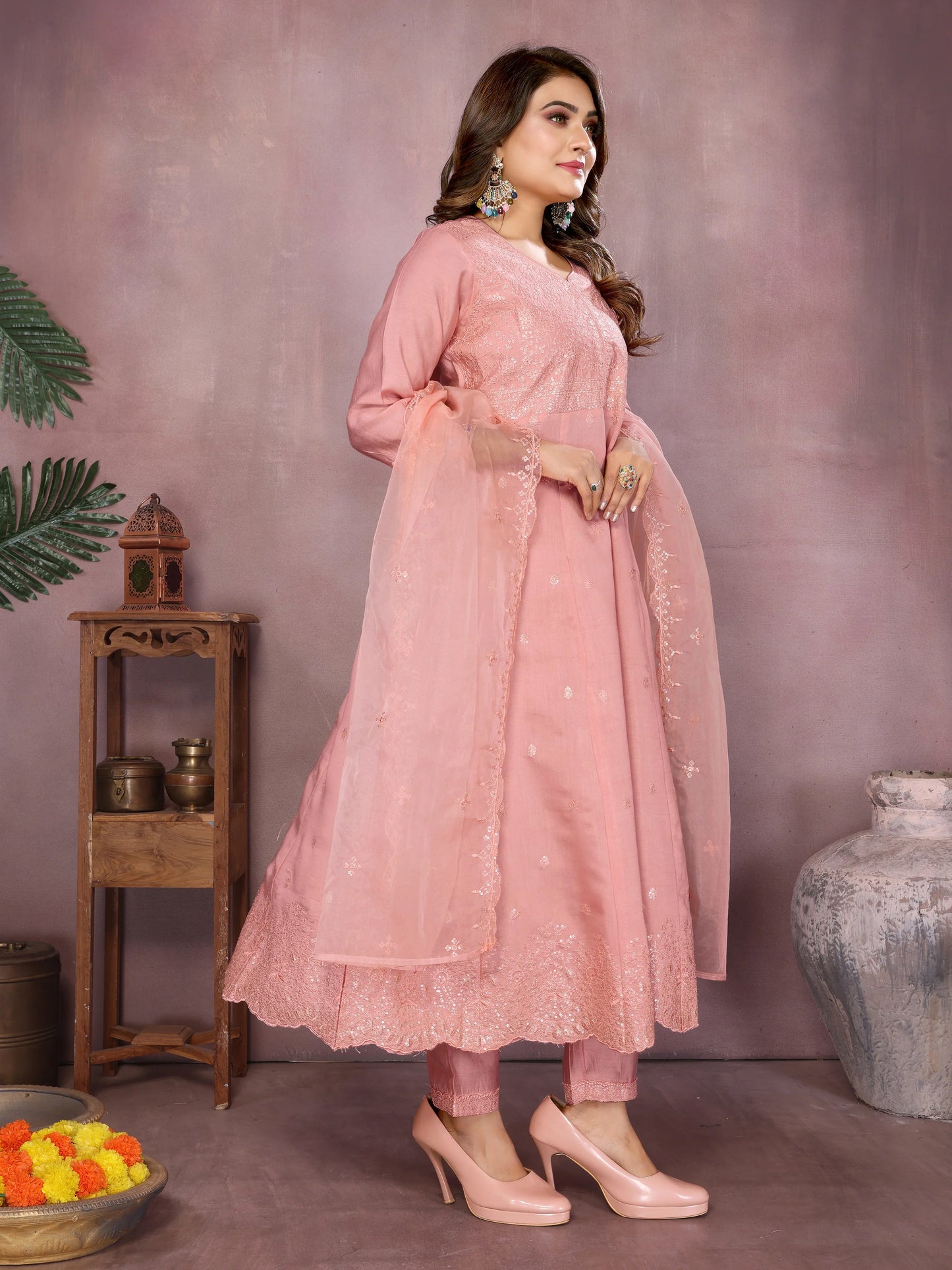 Blush Elegance Anarkali Set