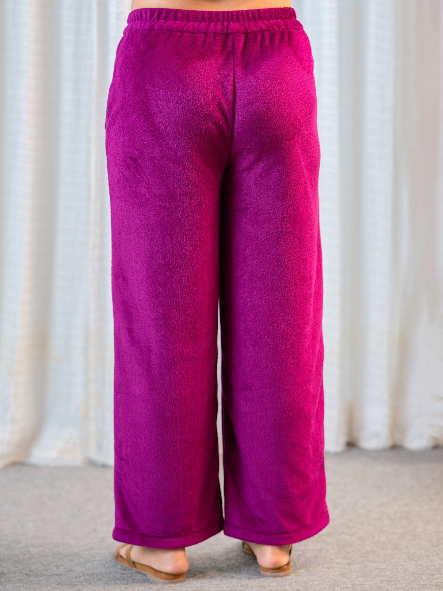 V Neck Super Soft Wine Long Kurta woollen Set