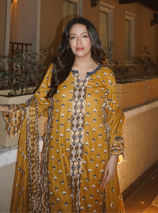 Tate Wool Mustard Kurta Set