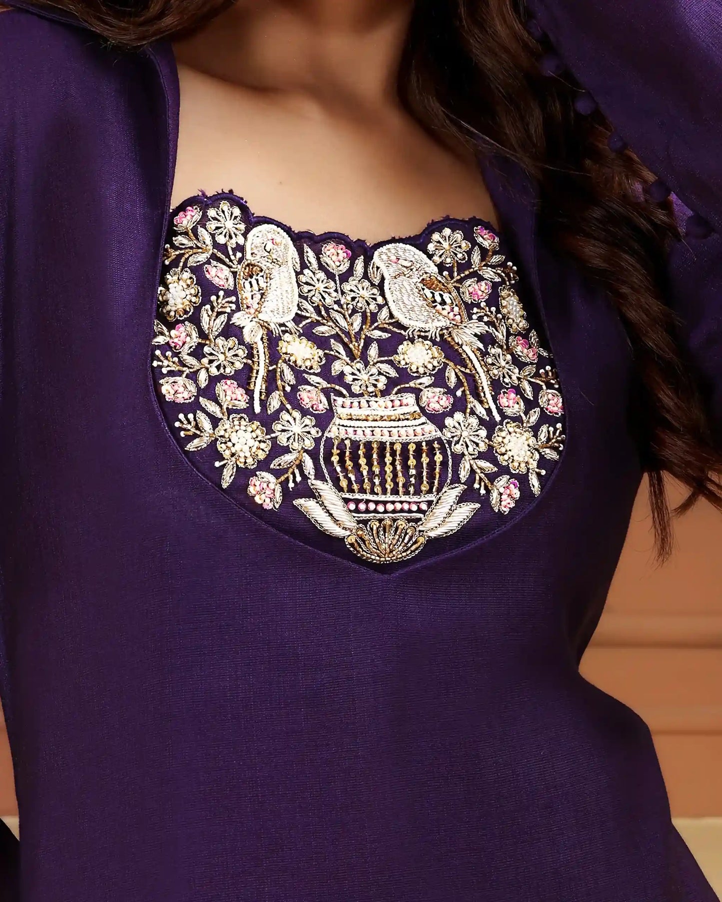 Haze Purple Handwork Co-ord Set