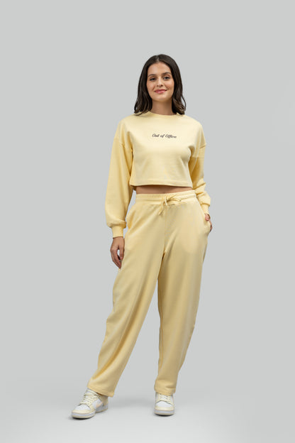 Butter Yellow Terry Barrel Pants