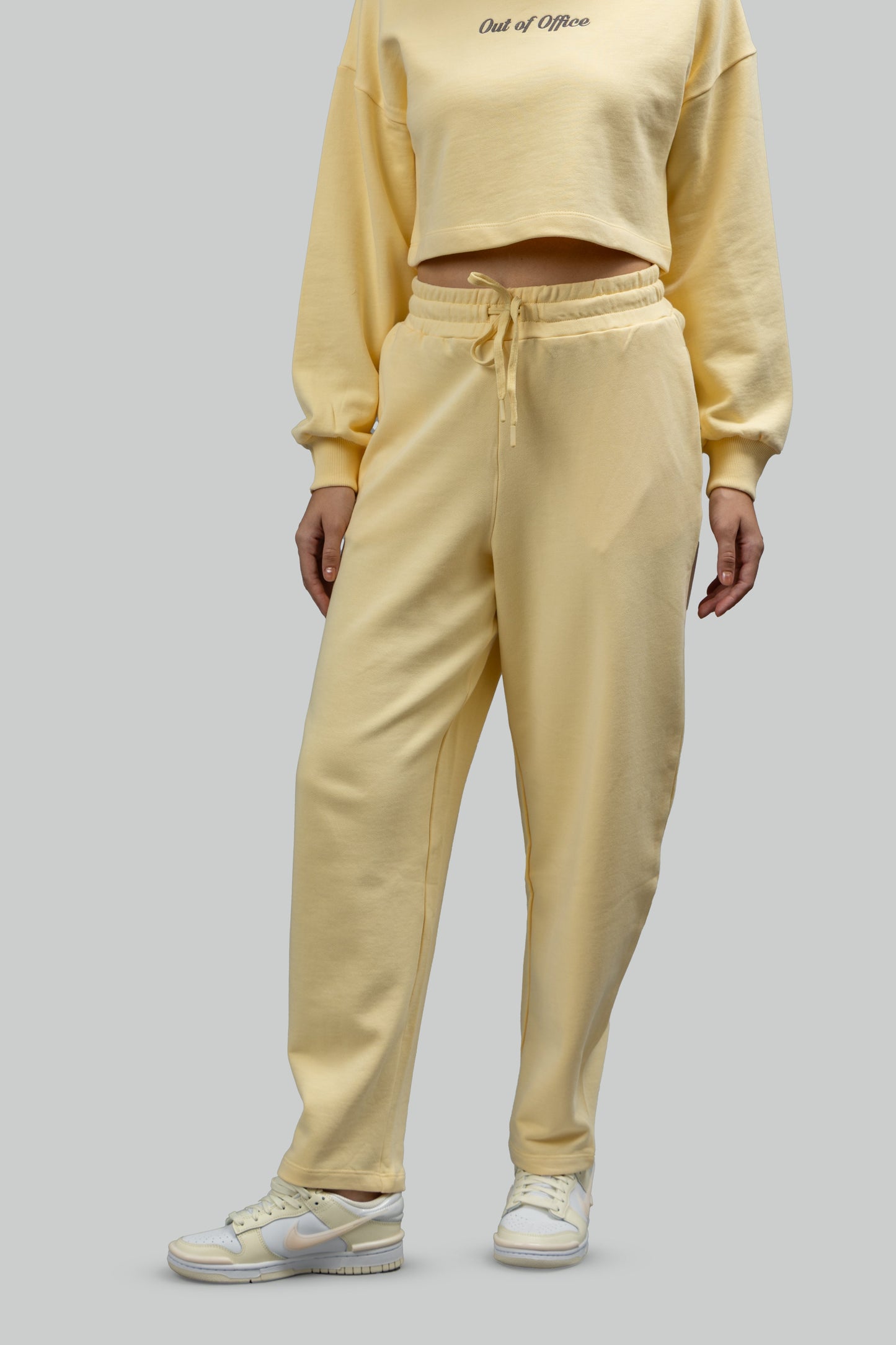 'Out Of Office' Yellow Terry Barrel Co-ord Set