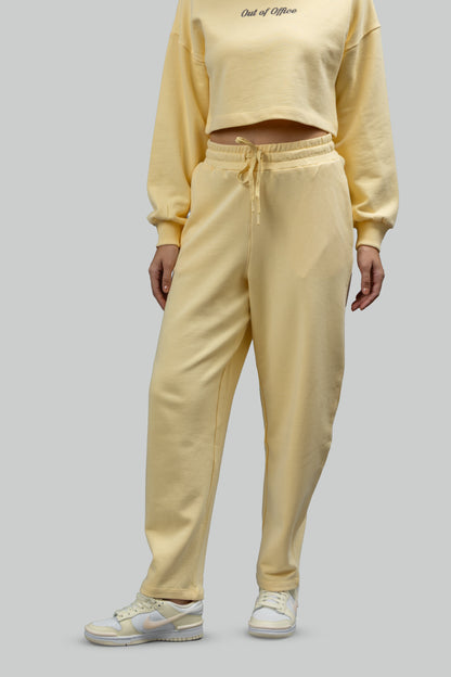 Butter Yellow Terry Barrel Pants