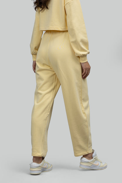 Butter Yellow Terry Barrel Pants