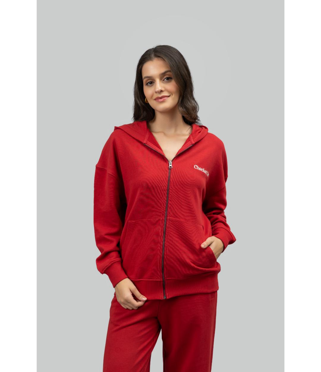 'Checked Out' Cotton Terry Zip-up Hoodie Set