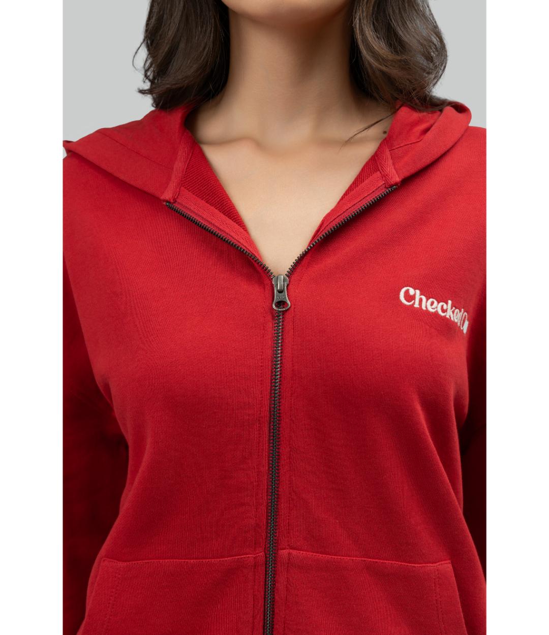 'Checked Out' Cotton Terry Zip-up Hoodie Set