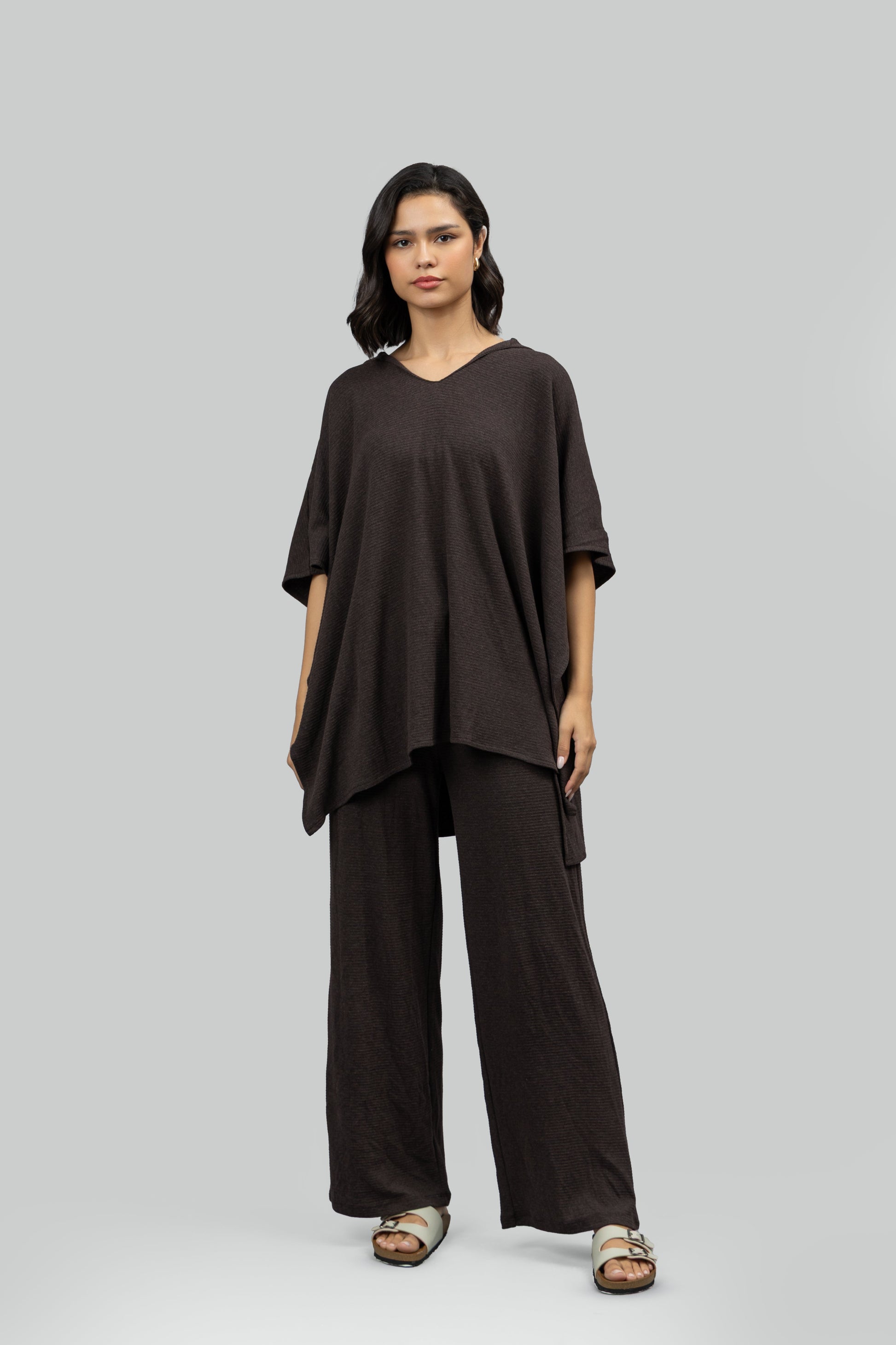 Relaxed Mocha Kaftan Hoodie