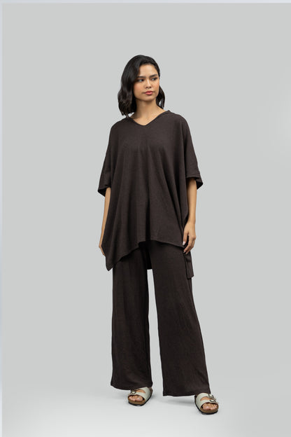 Relaxed Mocha Kaftan Hoodie Set