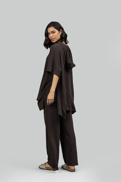 Relaxed Mocha Kaftan Hoodie