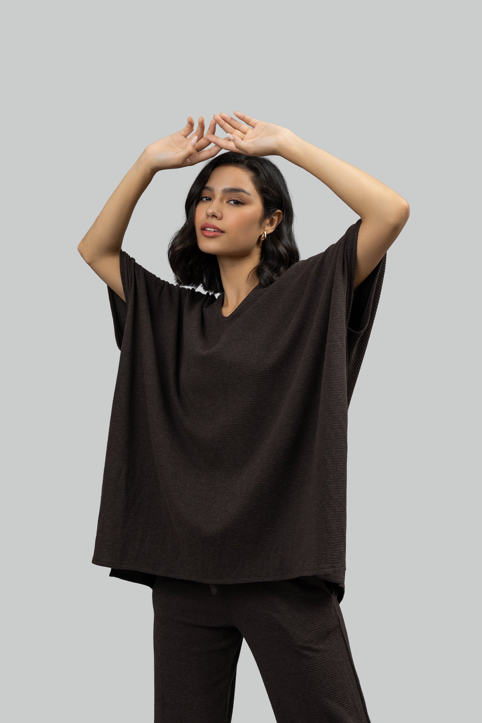 Relaxed Mocha Kaftan Hoodie