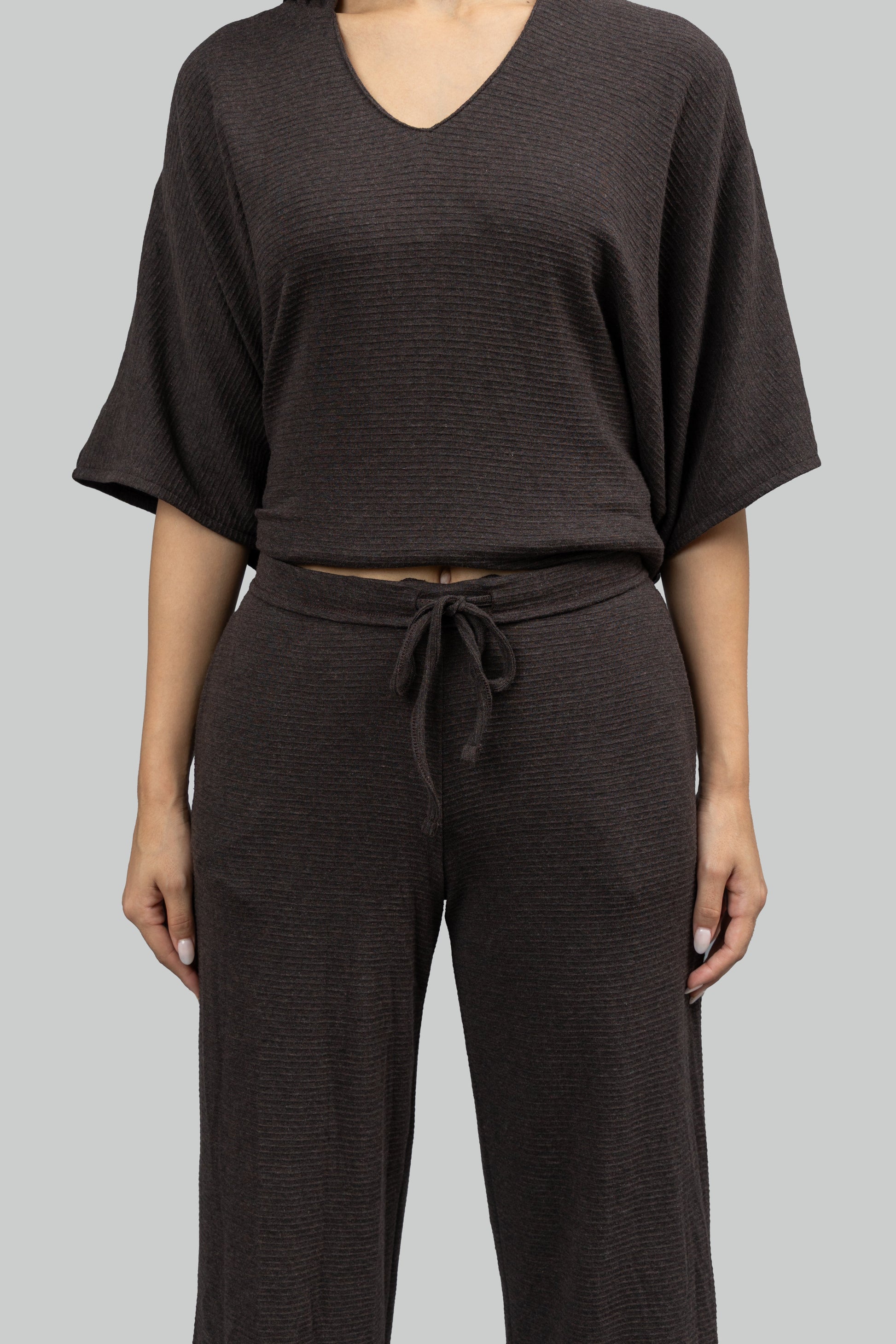 Relaxed Mocha Wide Leg Lounge Pants