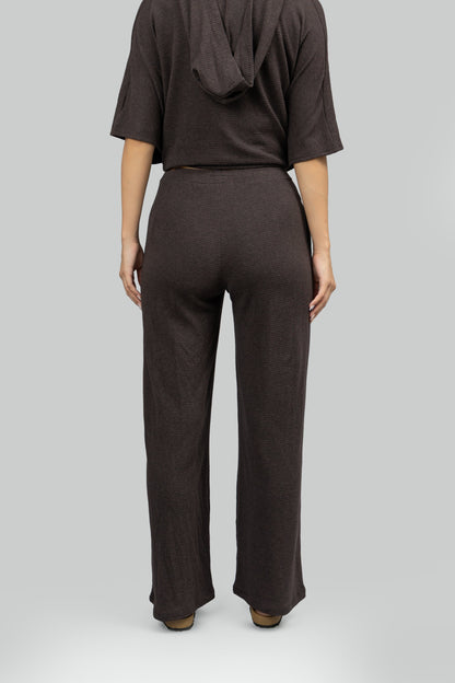 Relaxed Mocha Wide Leg Lounge Pants