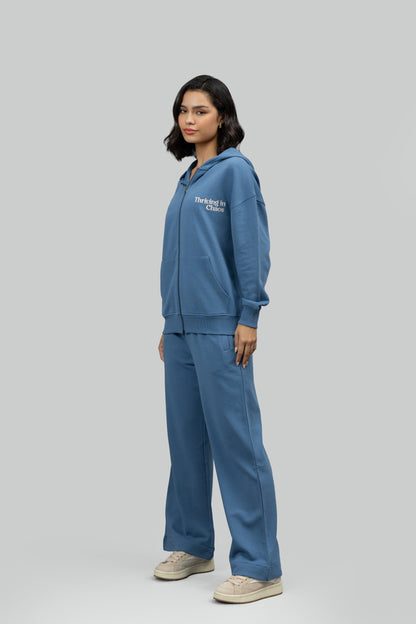 'Thriving In Chaos' Cotton Terry Zip-up Hoodie Set