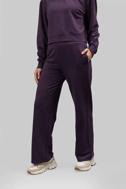 Bordeaux Bamboo Terry All Day Flared Pants