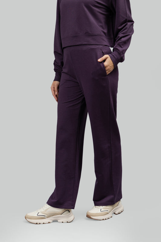 Bordeaux Bamboo Terry All Day Flared Pants