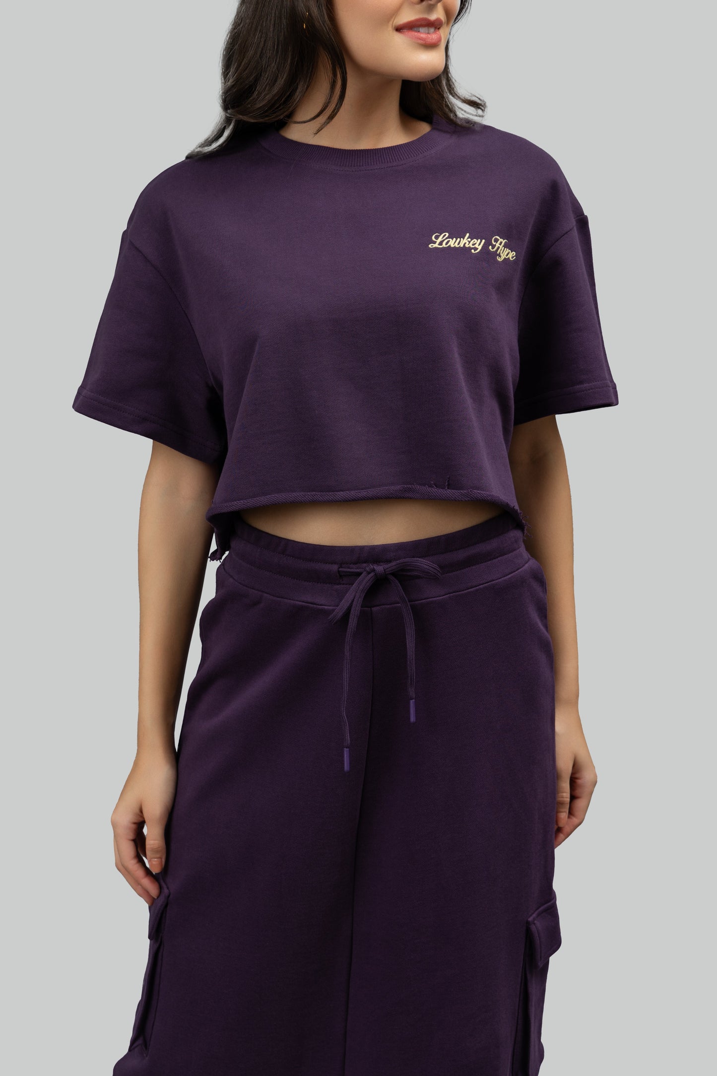 'Lowkey Hype' Terry Crop Top