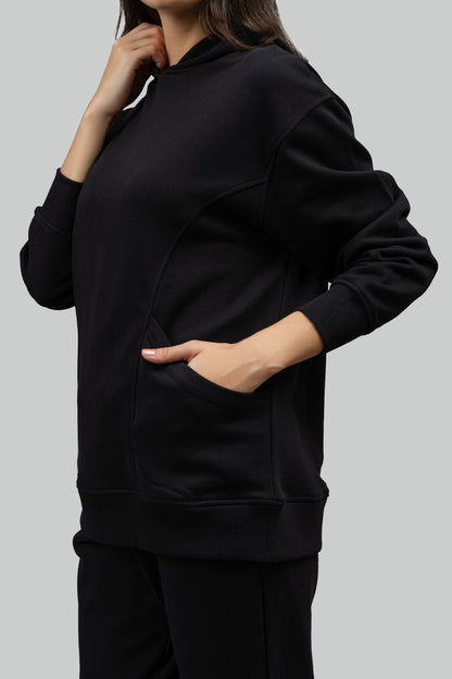 Midnight Black Oversized Hoodie