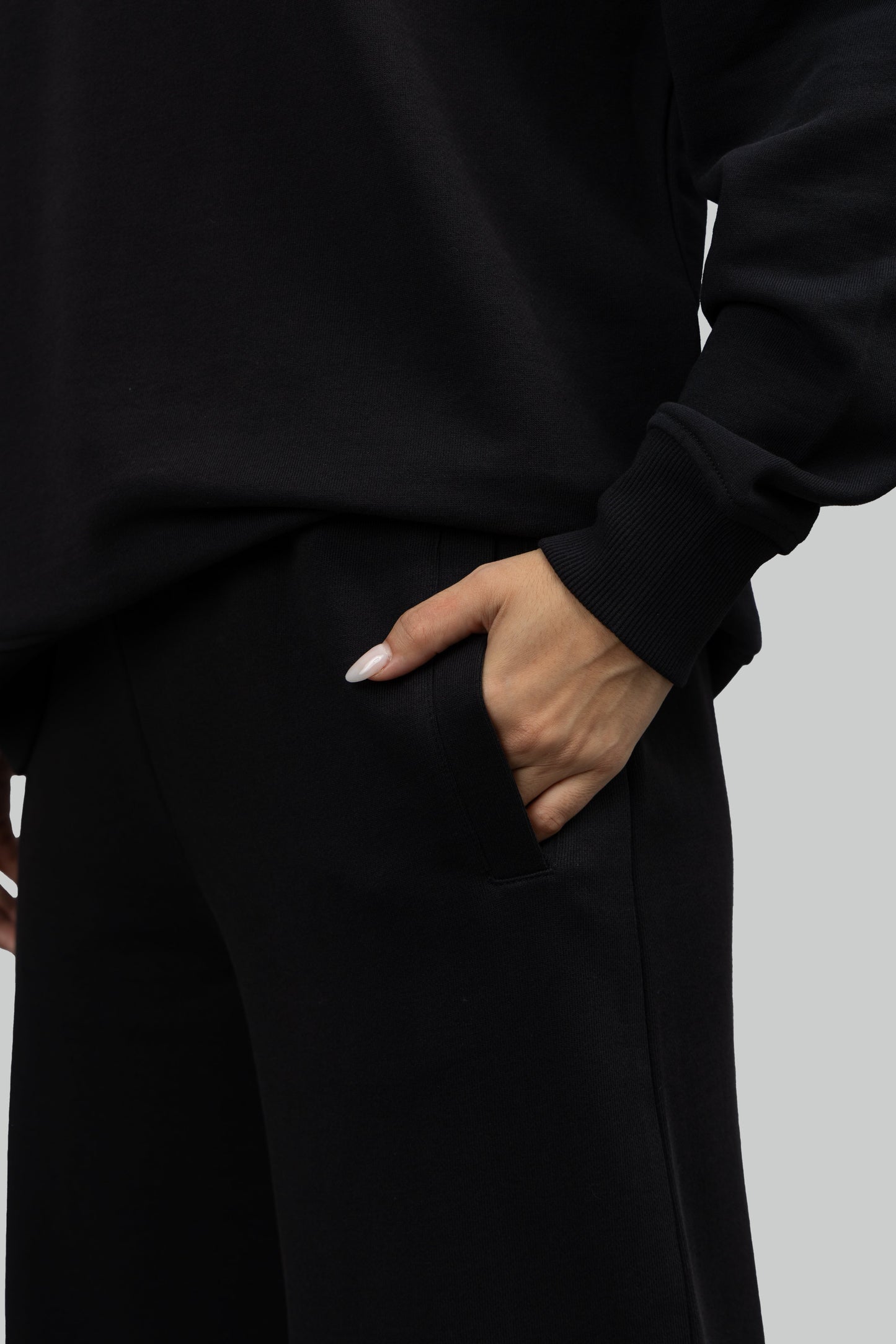 Black All Day Bamboo Terry Flared Pants