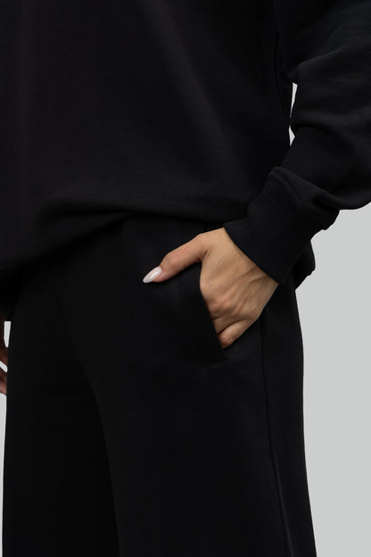 Black All Day Bamboo Terry Flared Pants