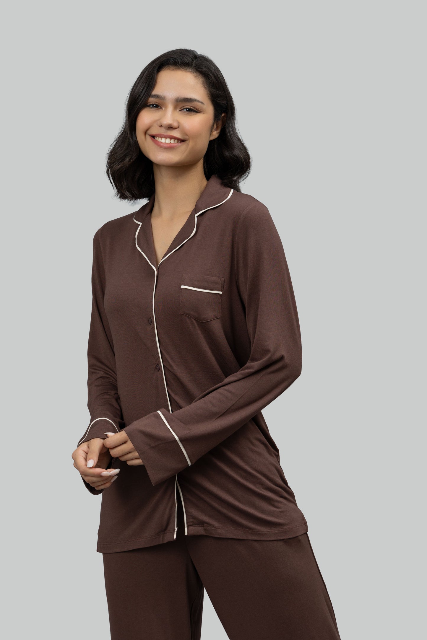 Luxe Dark Cocoa Modal Sleep Top