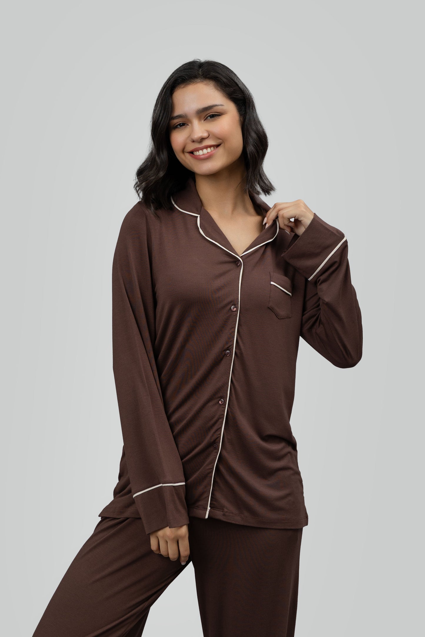 Luxe Dark Cocoa Modal Sleep Top