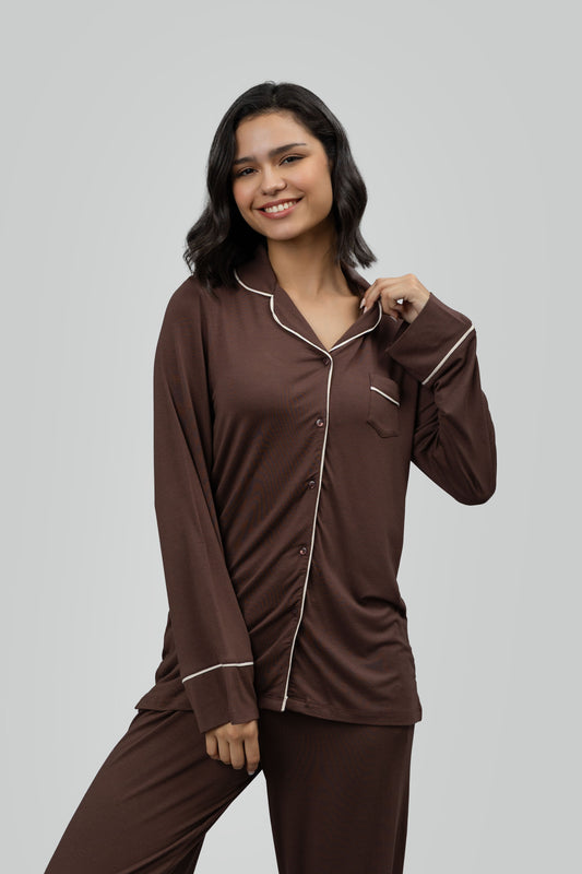 Luxe Dark Cocoa Modal Sleep Top