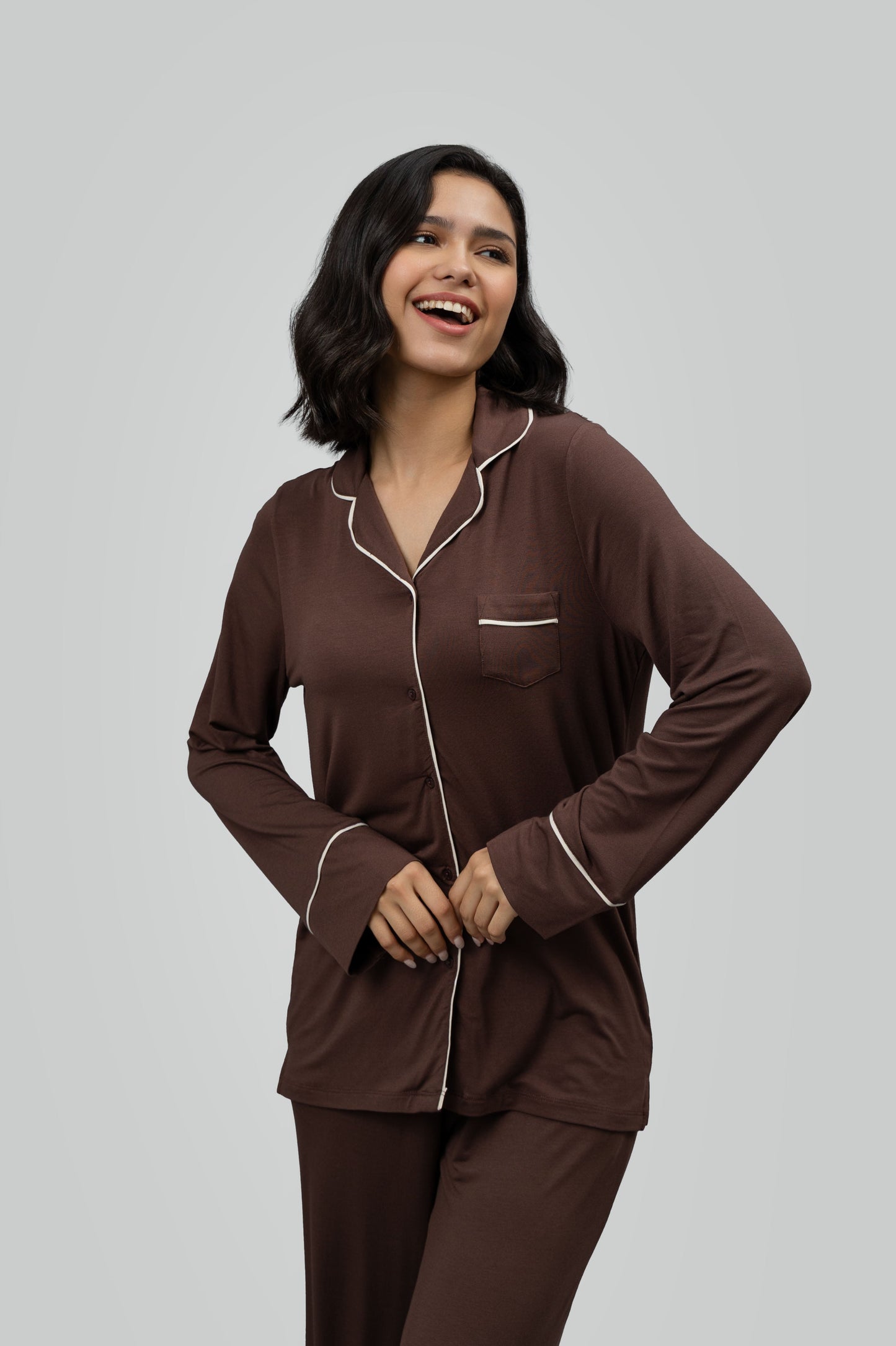 Luxe Dark Cocoa Modal Sleep Top