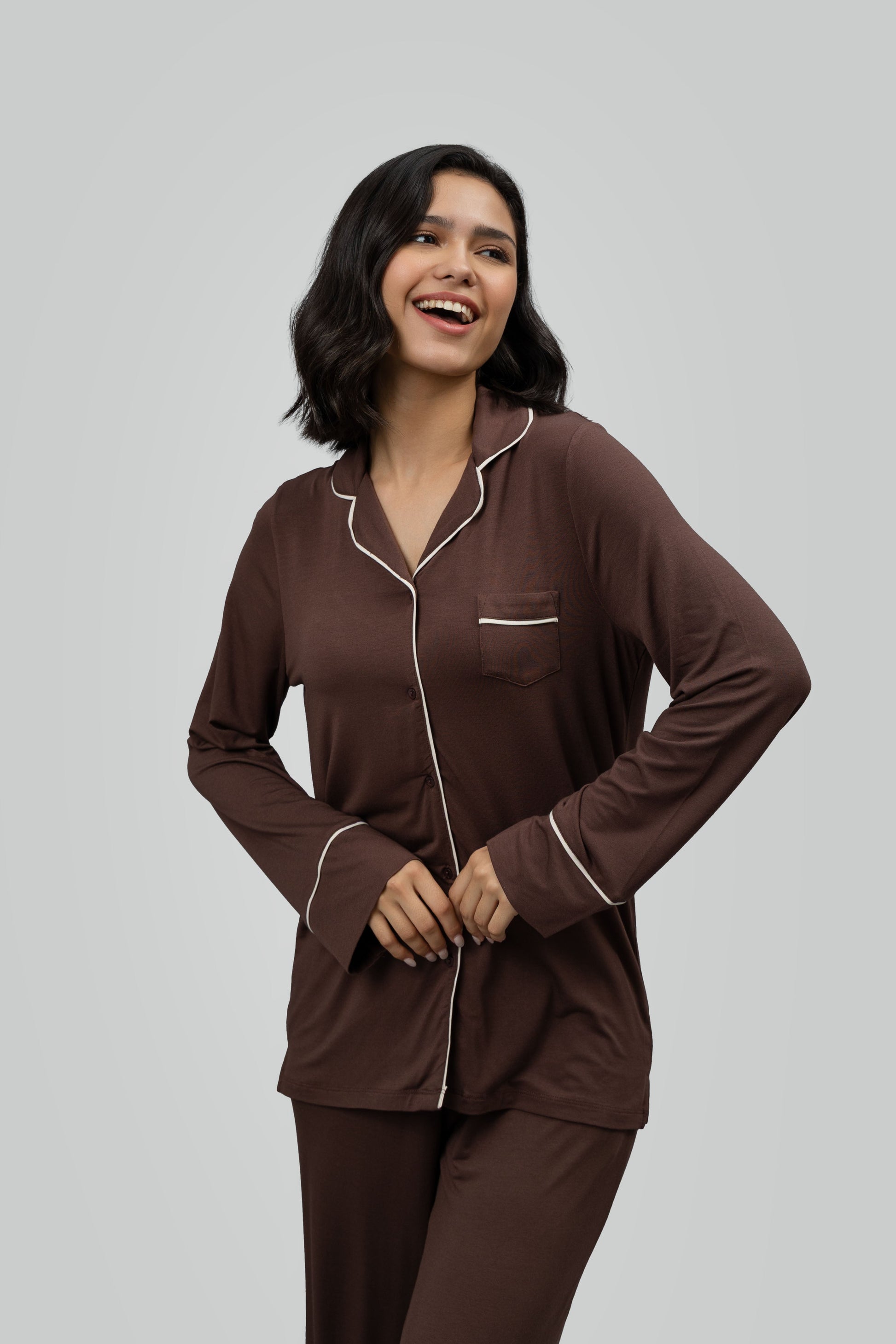 Luxe Dark Cocoa Modal Sleep Top
