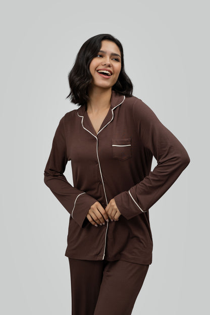 Luxe Dark Cocoa Modal Sleep Top
