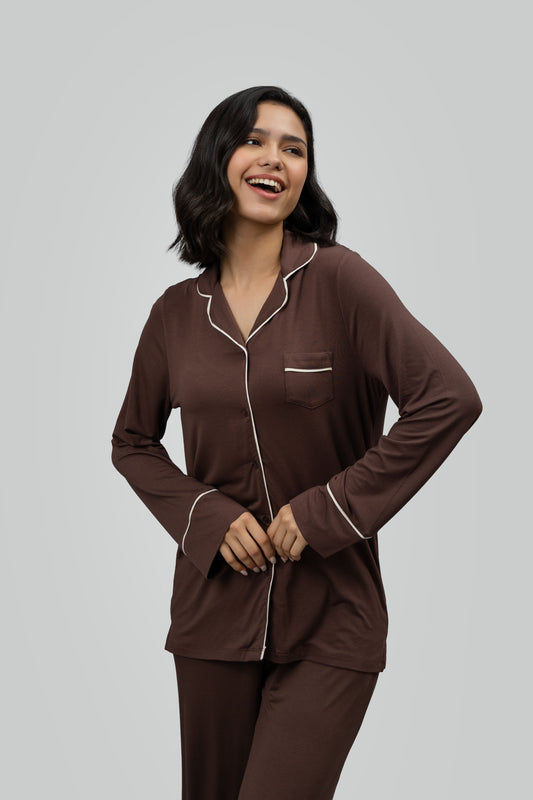 Luxe Dark Cocoa Modal Sleep Top