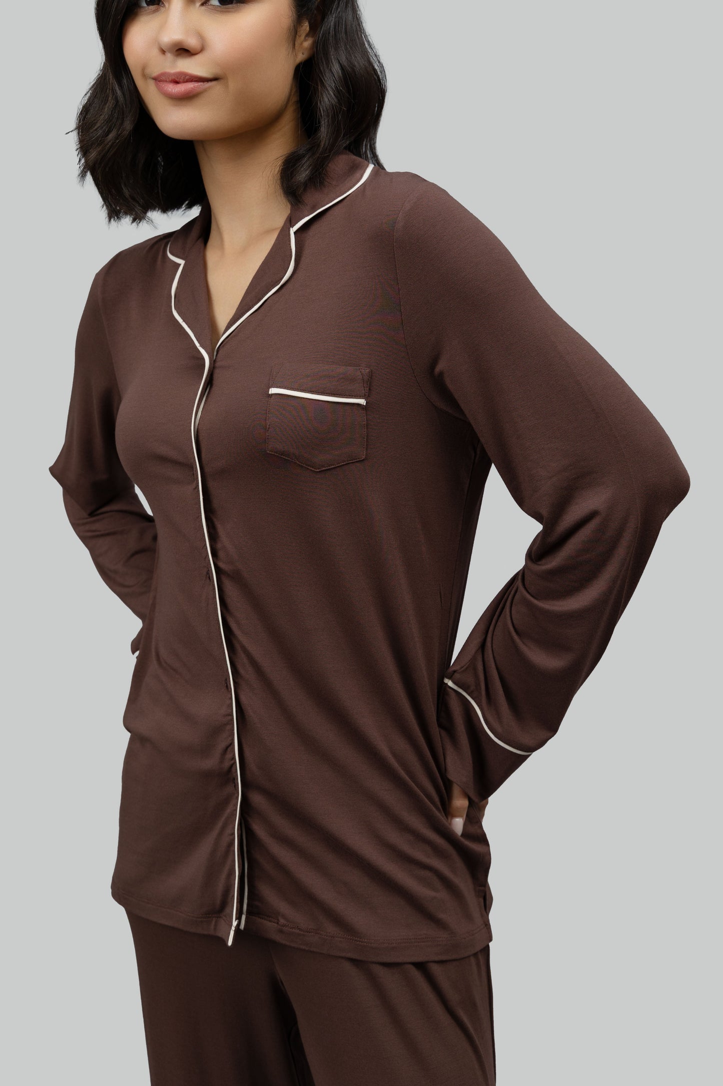 Luxe Dark Cocoa Modal Sleep Top