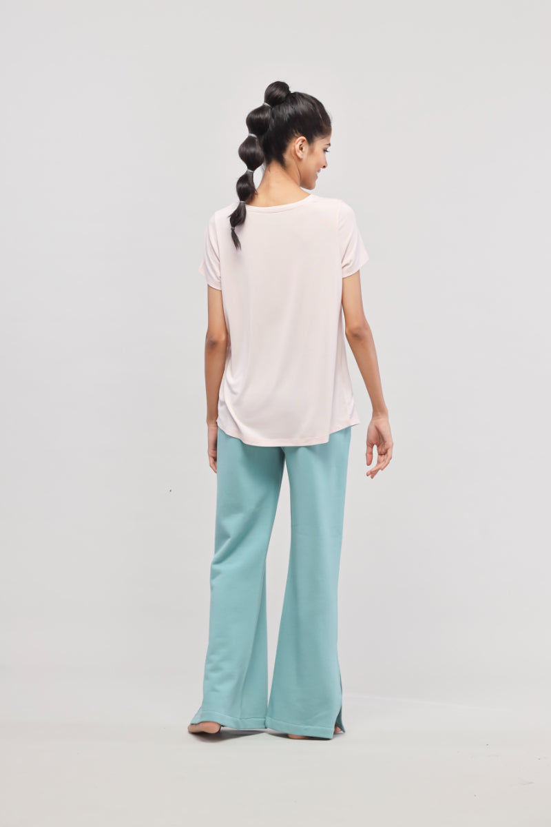 Aqua Terry Travel set with Light Pink Top